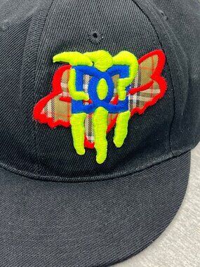 Monster, Fox and DC Collab Black Snapback Hat Logo Embroidery Adjustable Fit